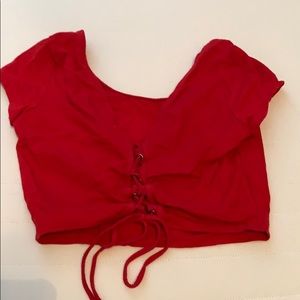 Crop top with Ties in the middle